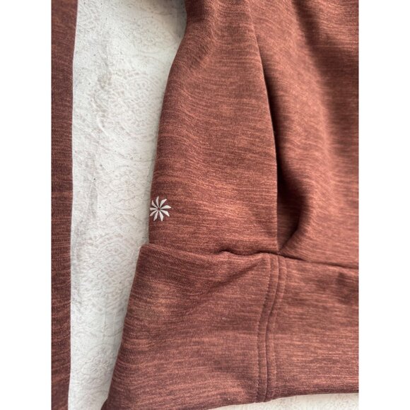 Athleta Womens Cozy Half-Zip Pullover Sweatshirt Size Small Brown Fleece - Picture 6 of 10